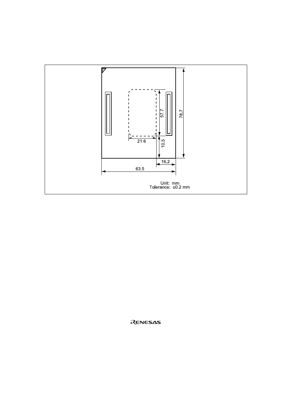 3dimensions for user system interface cable head, Dimensions for user system interface cable head | Renesas DP-64S User Manual | Page 14 / 17