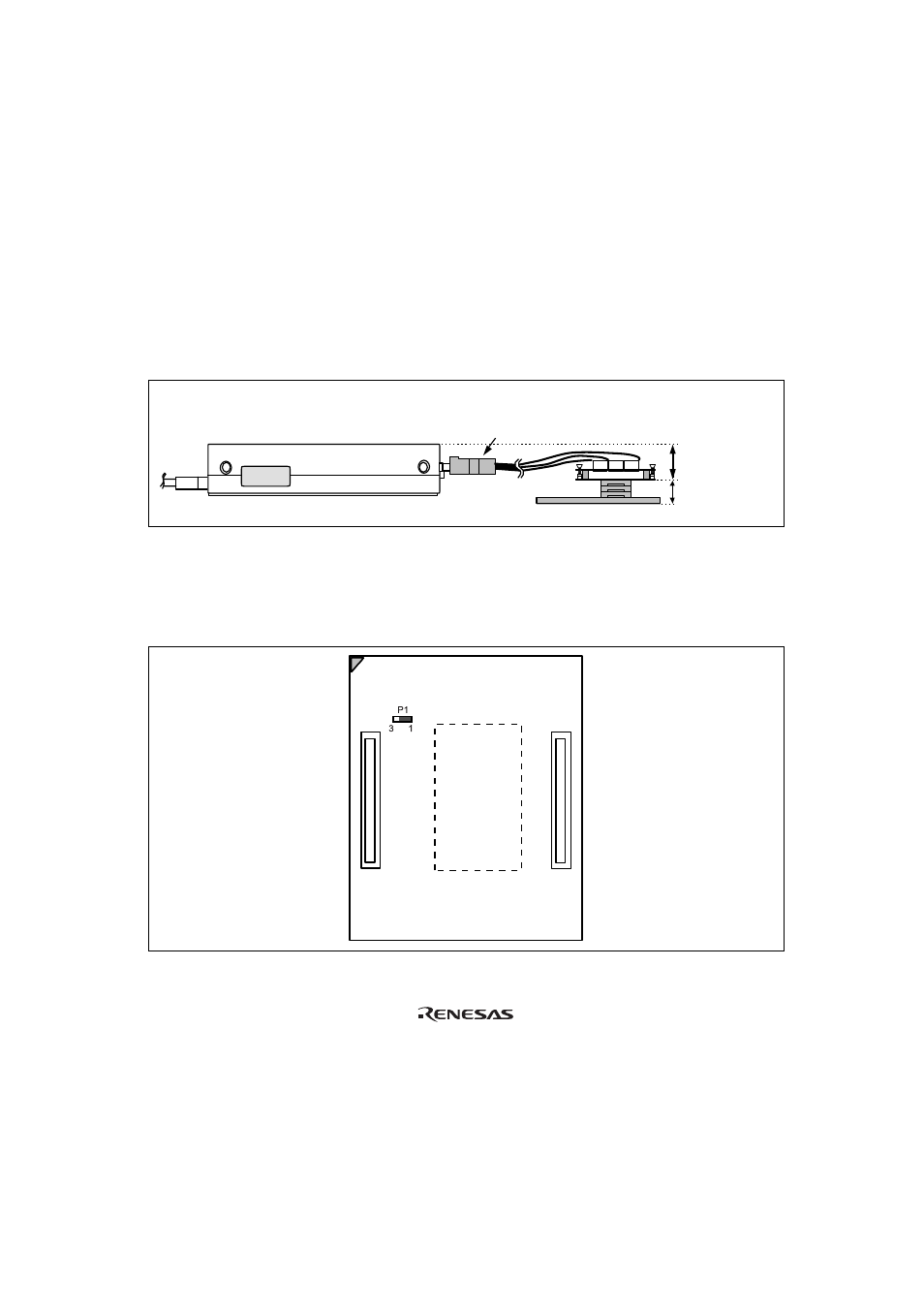 Section 4 notice, Figure 8 user cable location example, Figure 9p1 jumper | Renesas DP-64S User Manual | Page 17 / 17