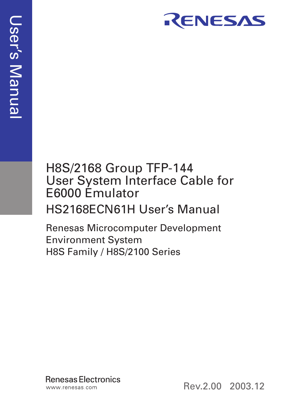 Use r’s m an ua l | Renesas H8S/2168 User Manual | Page 3 / 29