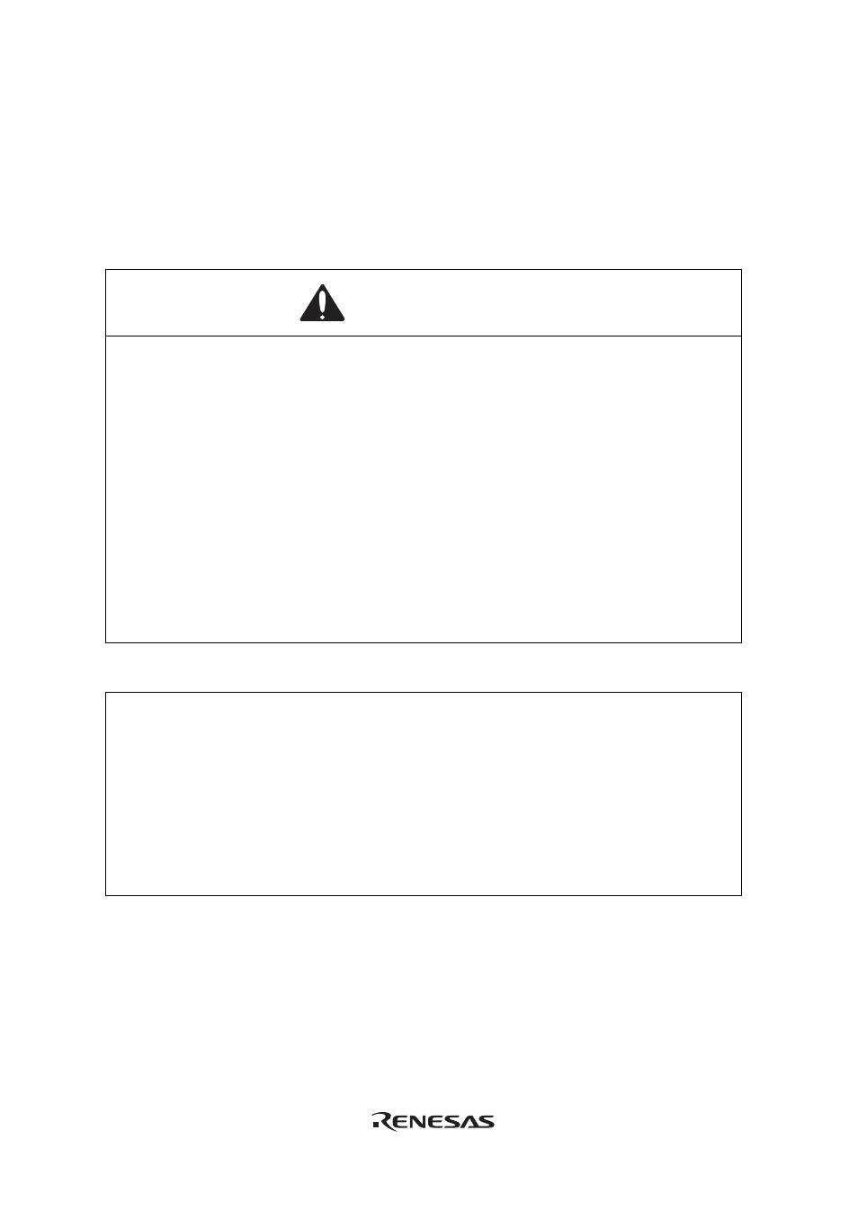 Caution, Warning | Renesas H8S/2168 User Manual | Page 8 / 29