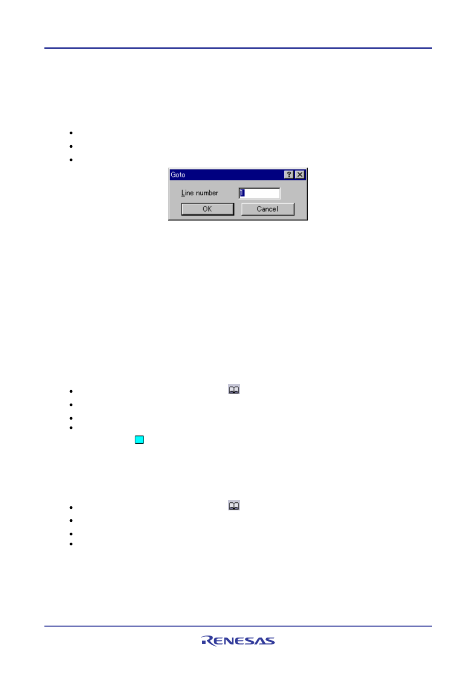4 jumping to a specified line, 5 bookmarks | Renesas REJ10J1837-0100 User Manual | Page 110 / 439