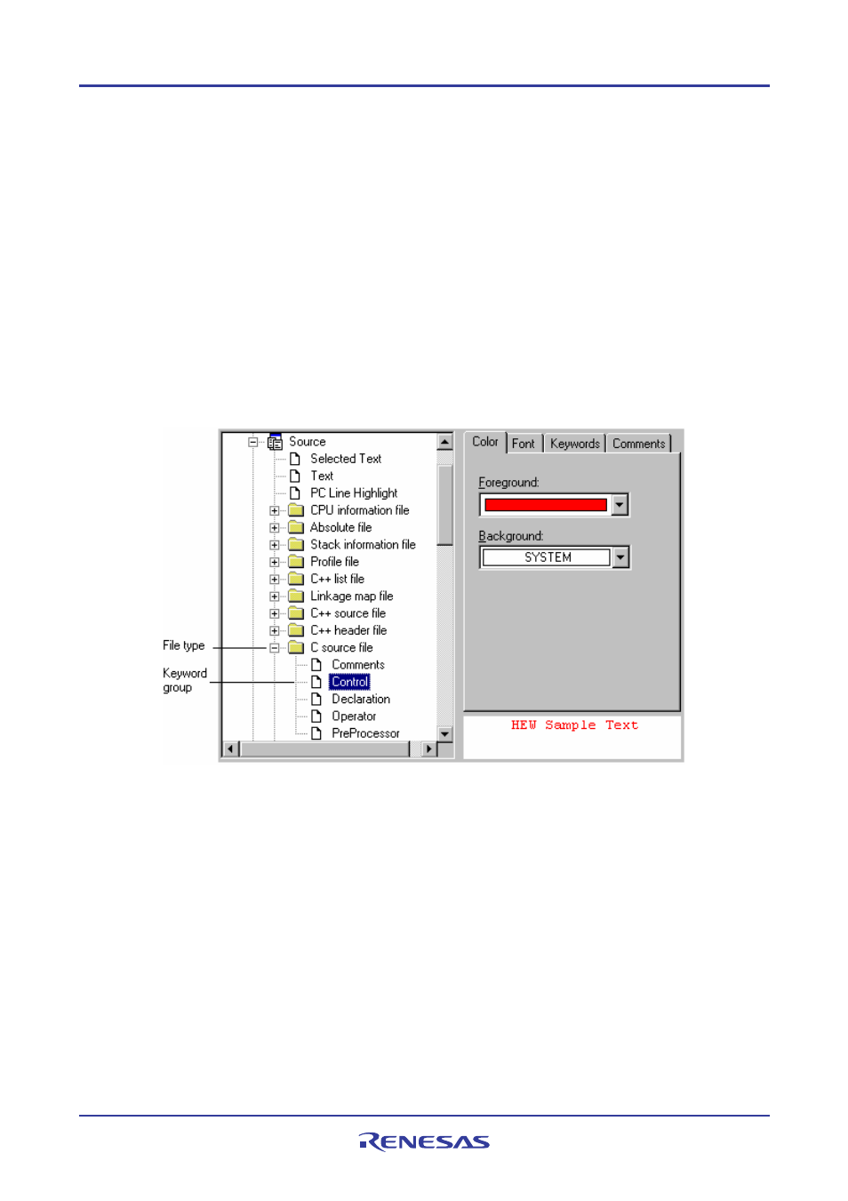1 changing text colors, 2 creating new keywords | Renesas REJ10J1837-0100 User Manual | Page 115 / 439