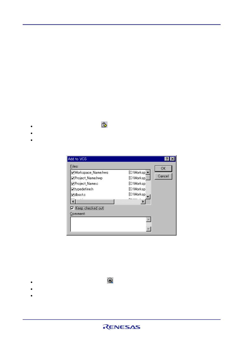 1 adding files to visual sourcesafe | Renesas REJ10J1837-0100 User Manual | Page 176 / 439