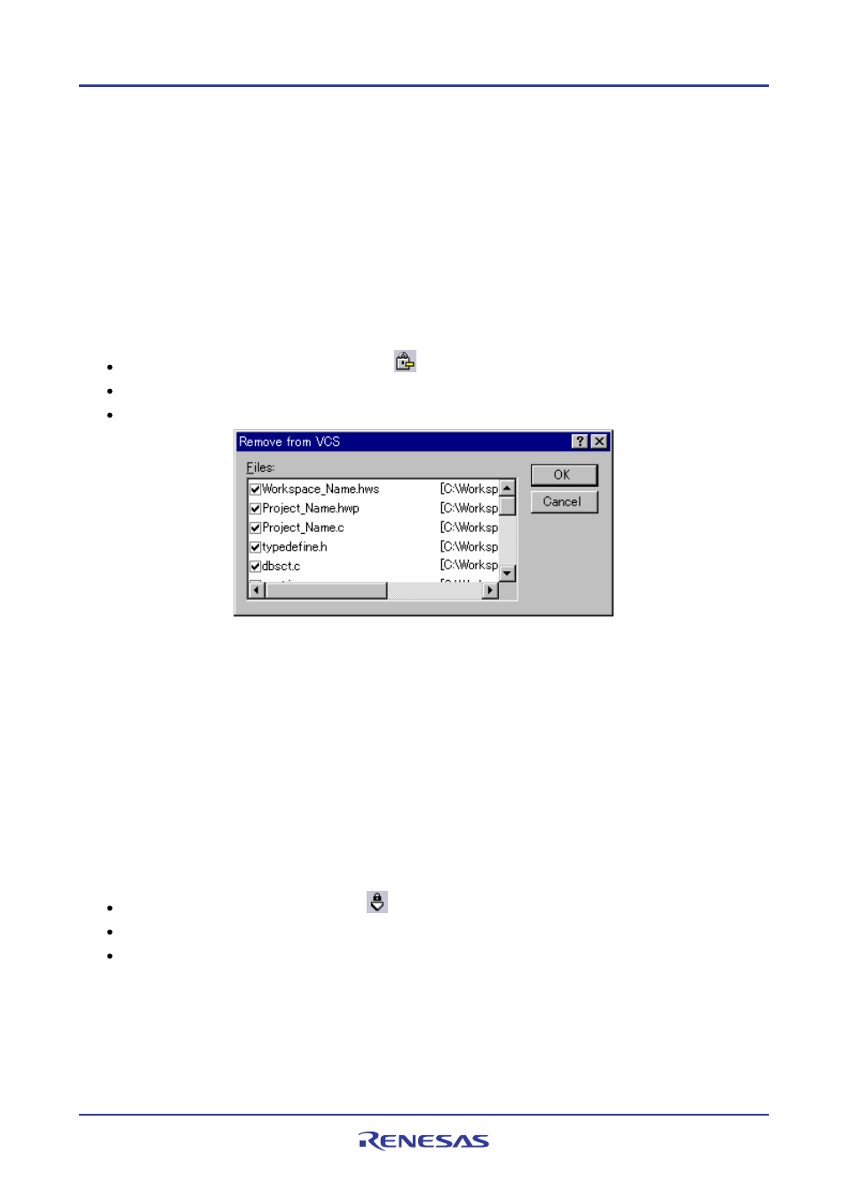 2 removing files from visual sourcesafe | Renesas REJ10J1837-0100 User Manual | Page 177 / 439