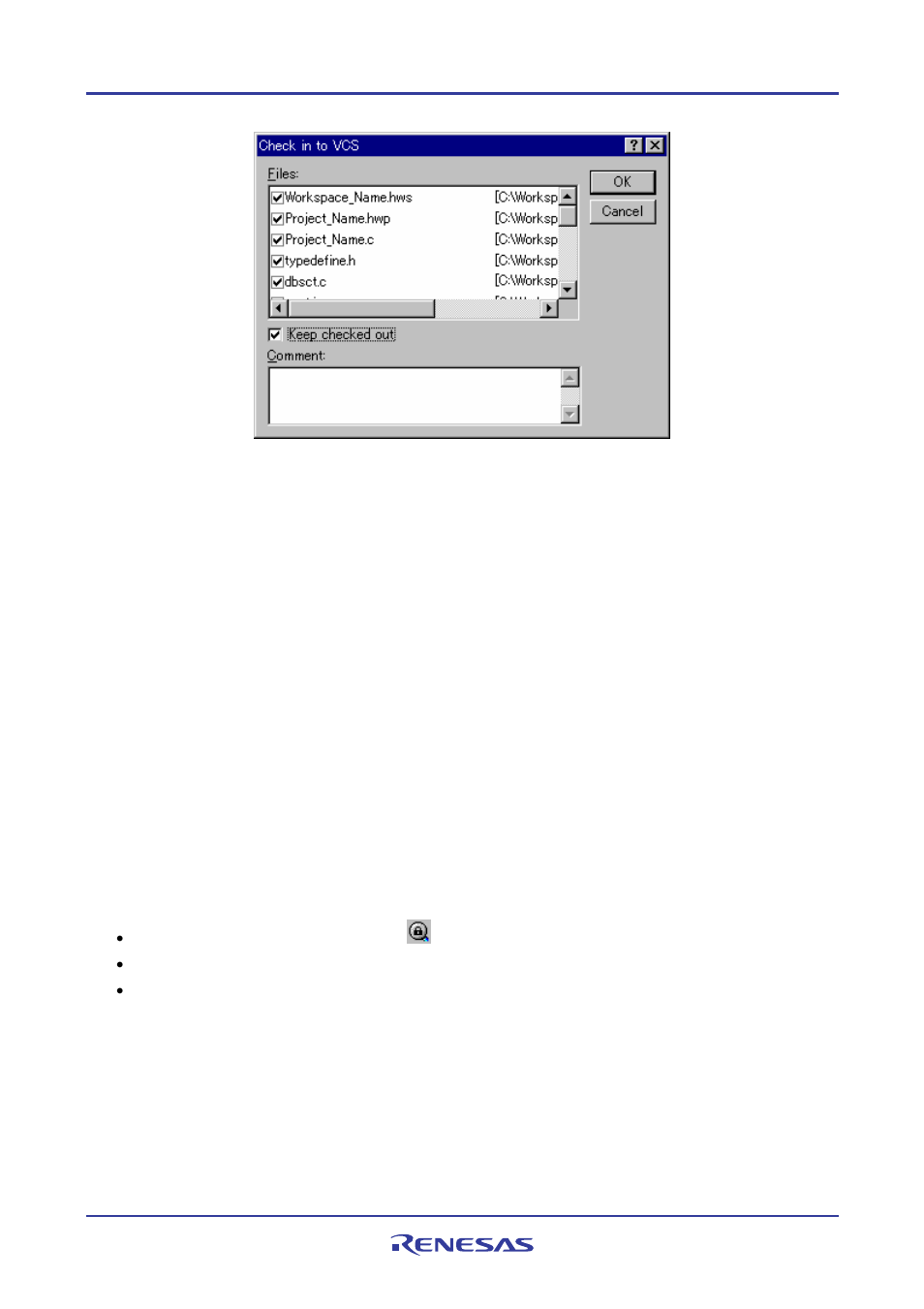 6 viewing the status of files in visual sourcesafe, 7 undoing a check out command in visual sourcesafe | Renesas REJ10J1837-0100 User Manual | Page 180 / 439