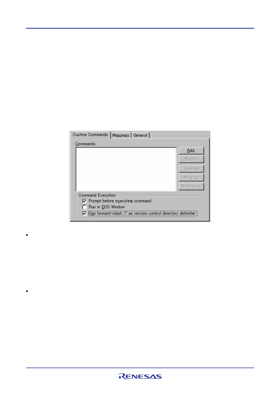 6 adding visual sourcesafe commands | Renesas REJ10J1837-0100 User Manual | Page 184 / 439