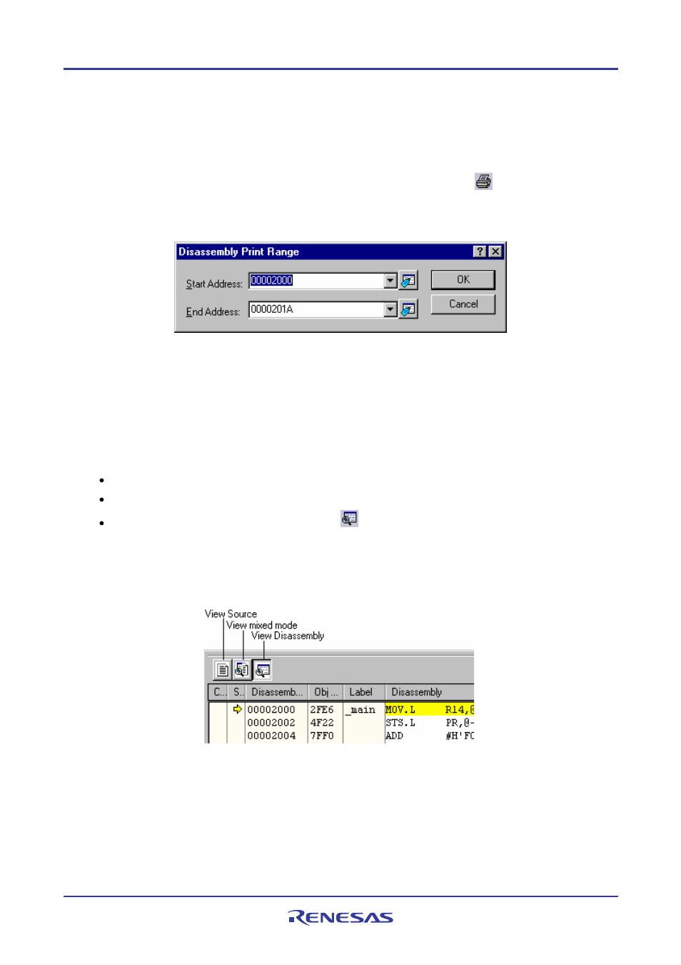 2 opening the disassembly window | Renesas REJ10J1837-0100 User Manual | Page 317 / 439