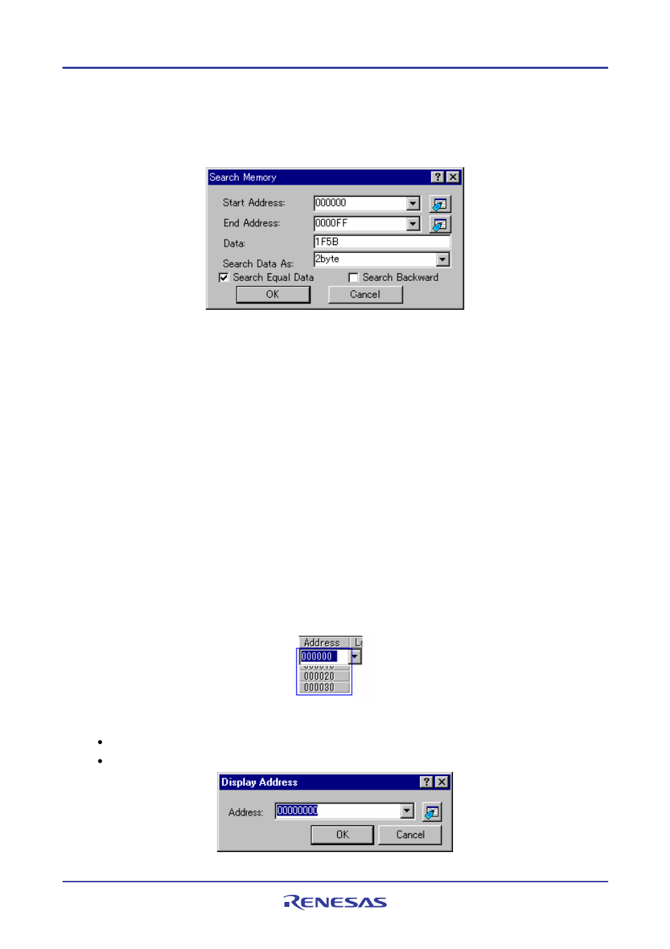 9 finding a value in memory, 10 changing the display address | Renesas REJ10J1837-0100 User Manual | Page 331 / 439