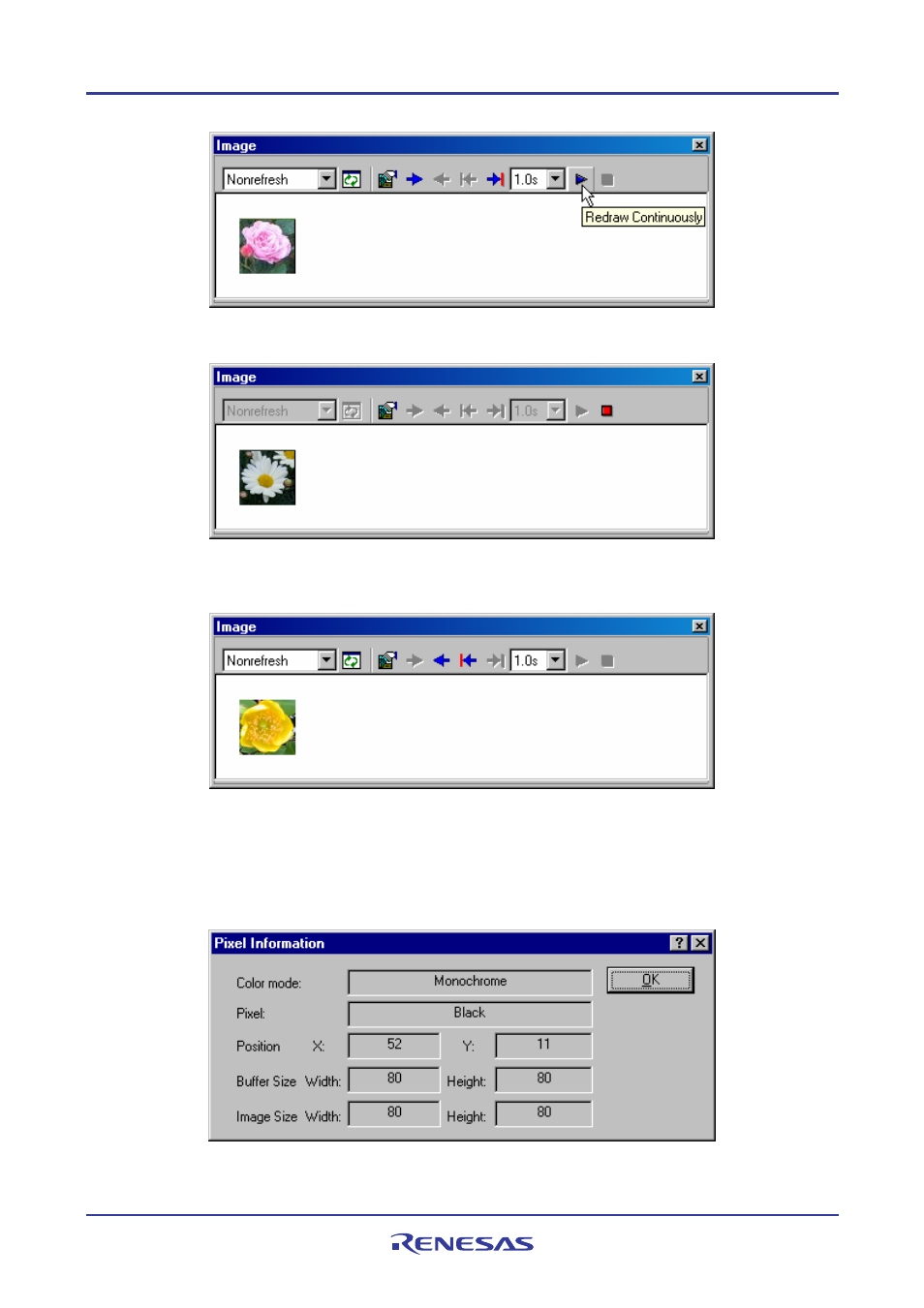 6 displaying the pixel information | Renesas REJ10J1837-0100 User Manual | Page 345 / 439