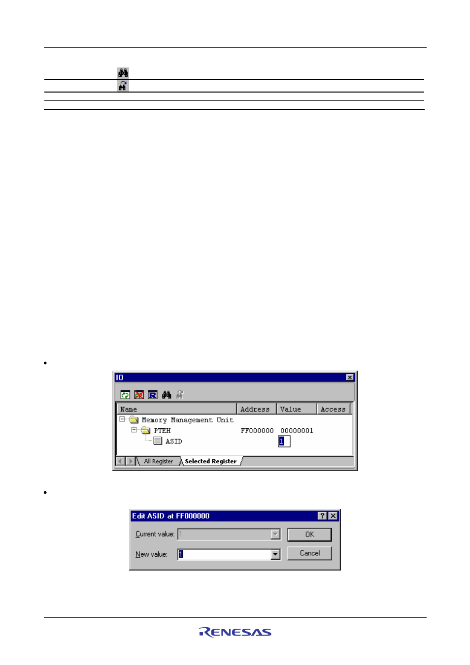 2 expanding an i/o register display, 3 modifying the values of i/o registers | Renesas REJ10J1837-0100 User Manual | Page 351 / 439
