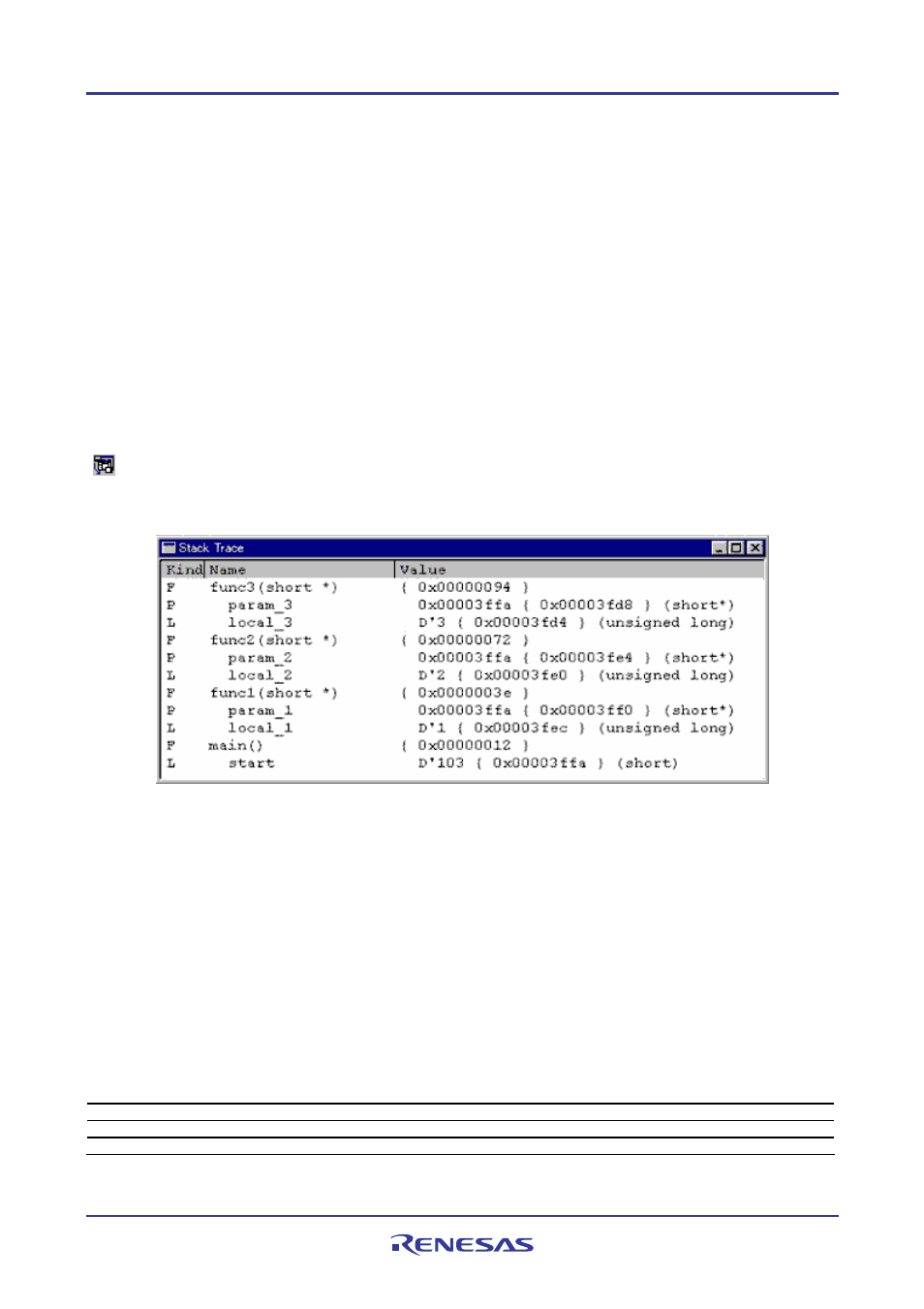 15 viewing the function call history, 1 opening the stack trace window | Renesas REJ10J1837-0100 User Manual | Page 367 / 439