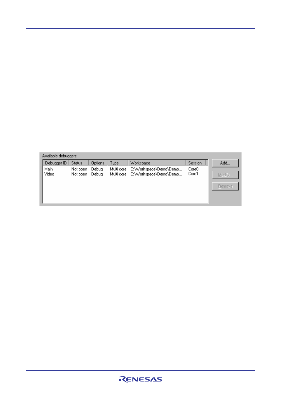 2 defining the synchronized debuggers | Renesas REJ10J1837-0100 User Manual | Page 393 / 439