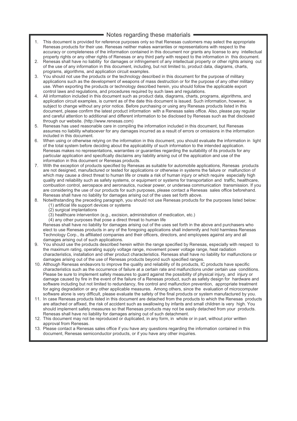Notes regarding these materials | Renesas REJ10J1837-0100 User Manual | Page 4 / 439