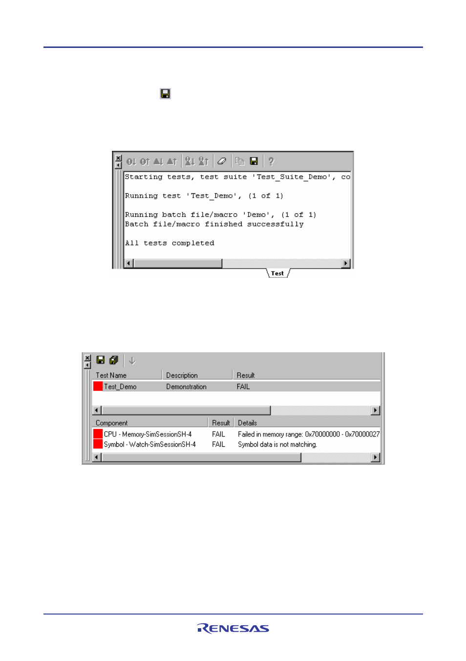 9 step 8: viewing the test result (unmatched) | Renesas REJ10J1837-0100 User Manual | Page 48 / 439