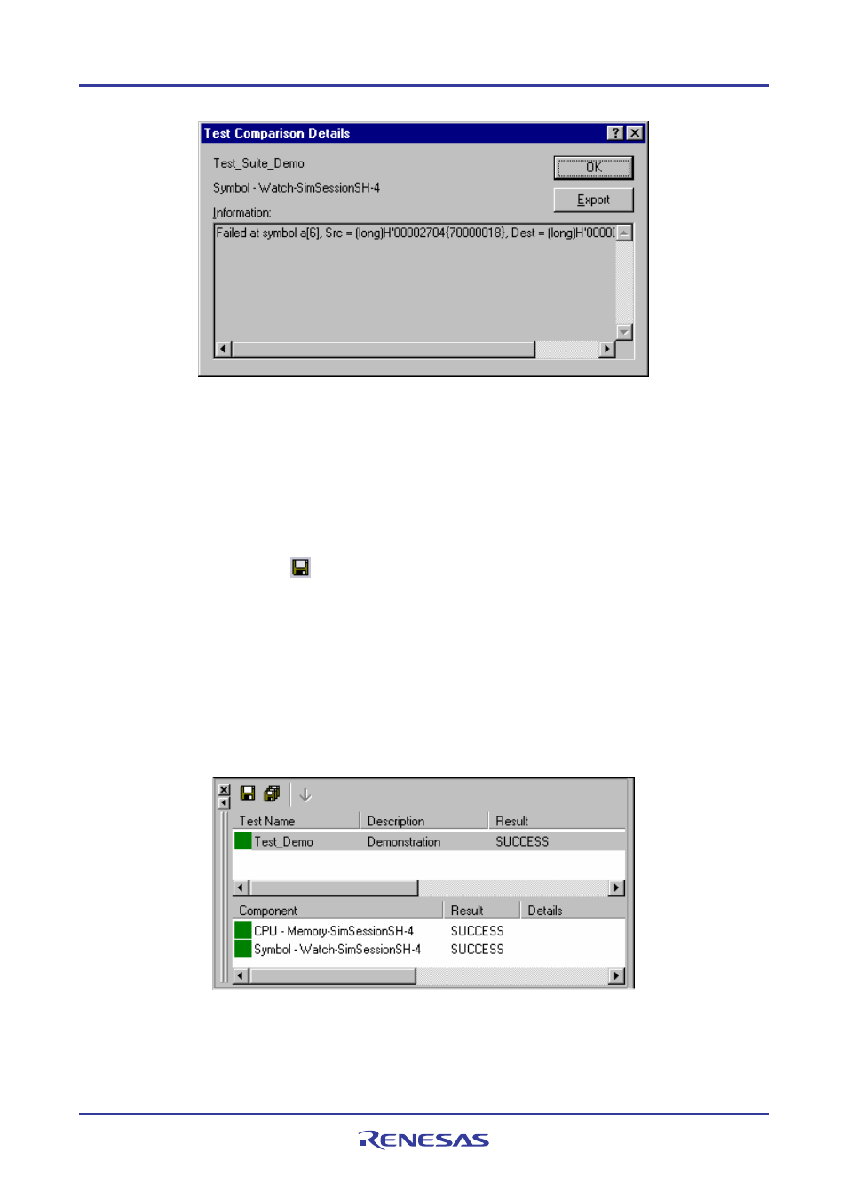 11 step 10: viewing the test result (matched) | Renesas REJ10J1837-0100 User Manual | Page 49 / 439