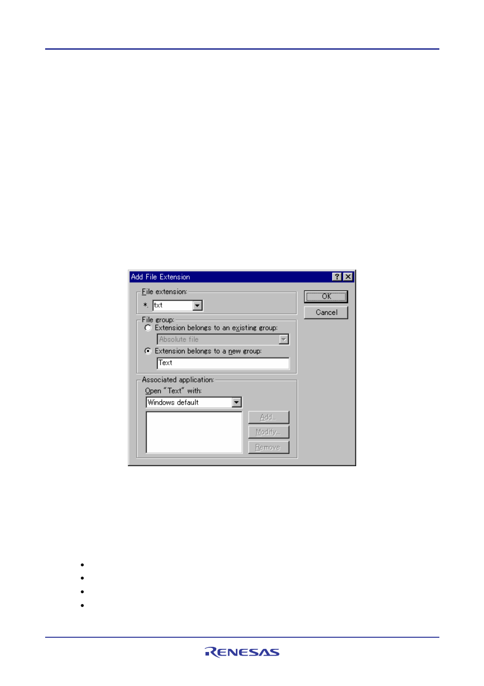2 creating a new file extension and file group | Renesas REJ10J1837-0100 User Manual | Page 62 / 439