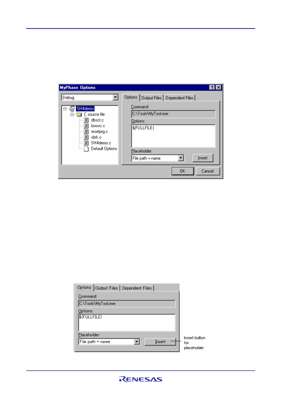 4 setting custom build phase options, 1 options tab | Renesas REJ10J1837-0100 User Manual | Page 90 / 439