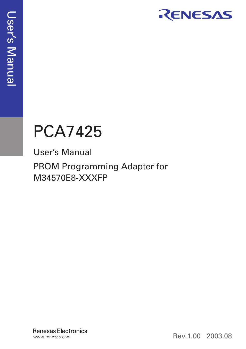 Pca7425 | Renesas PCA7425 User Manual | Page 3 / 16