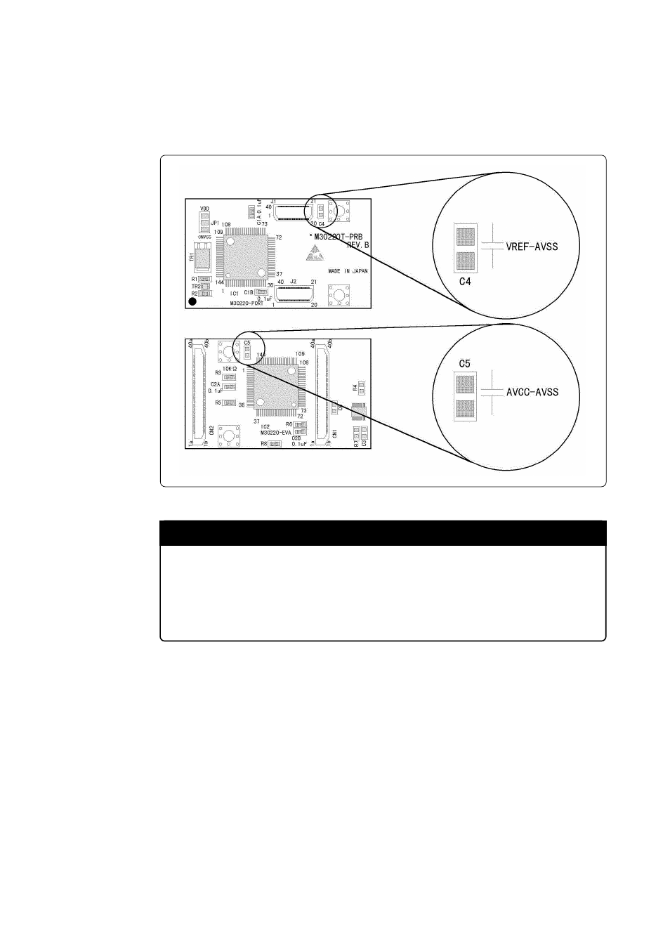 2 a-d conversion bypass capacitor, Important | Renesas M30220T-PRB User Manual | Page 17 / 38