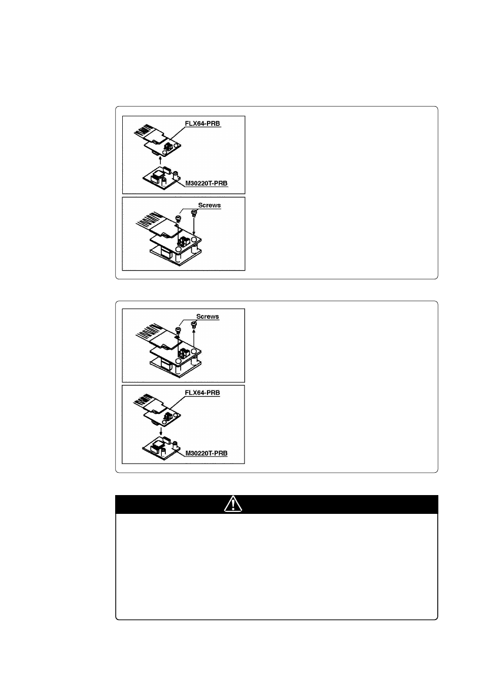 3 connecting m30200t-rpd-e, Caution | Renesas M30220T-PRB User Manual | Page 18 / 38