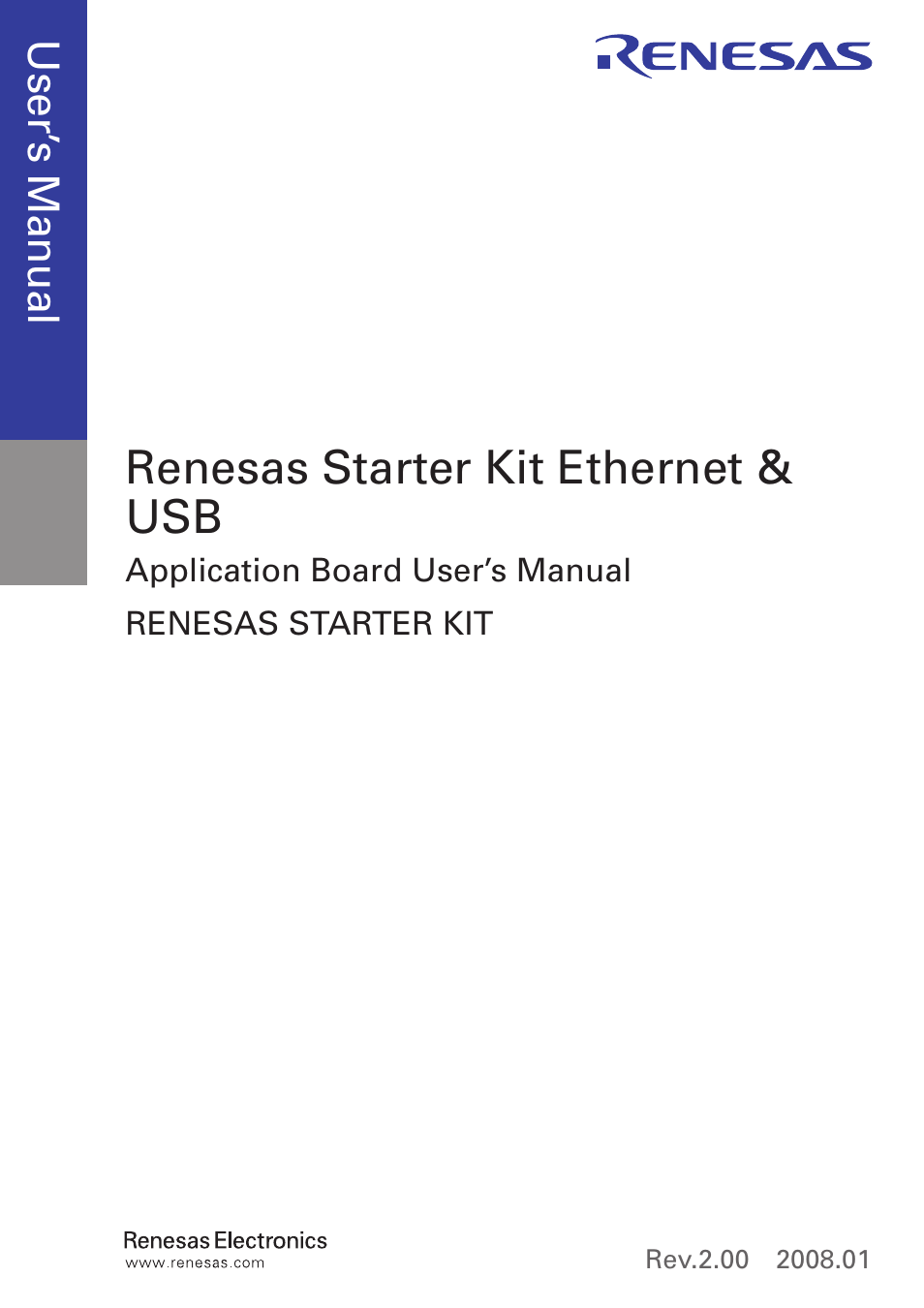 Renesas starter kit ethernet & usb | Renesas REG10J0052-0200 User Manual | Page 3 / 22