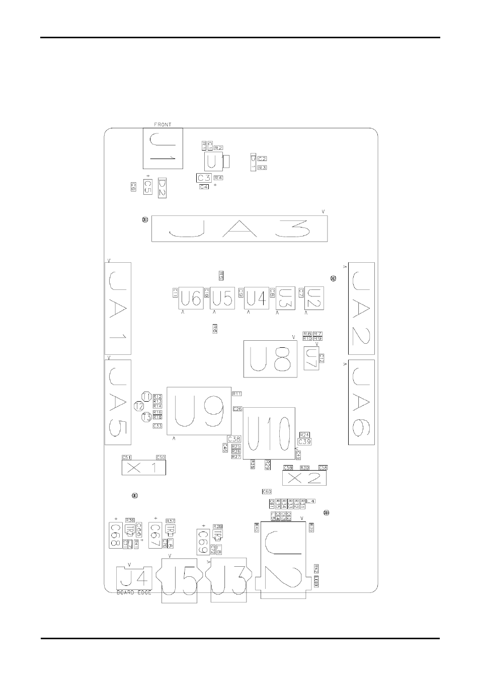 Chapter 3. board layout, Component references, Chapter 3.board layout | Renesas REG10J0052-0200 User Manual | Page 7 / 22