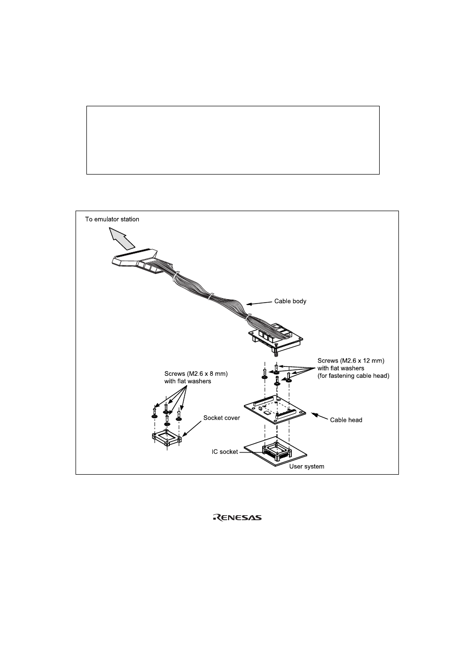 Section 1 configuration, Figure 1 hs3644ecn61h user system interface cable, Caution | Renesas H8/3644 Series User Manual | Page 7 / 24