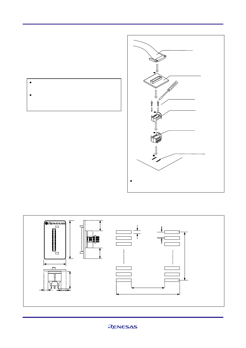 Connection procedure (see figure 3), External dimensions and a sample foot pattern | Renesas R0E53032ACSJC0 User Manual | Page 2 / 4