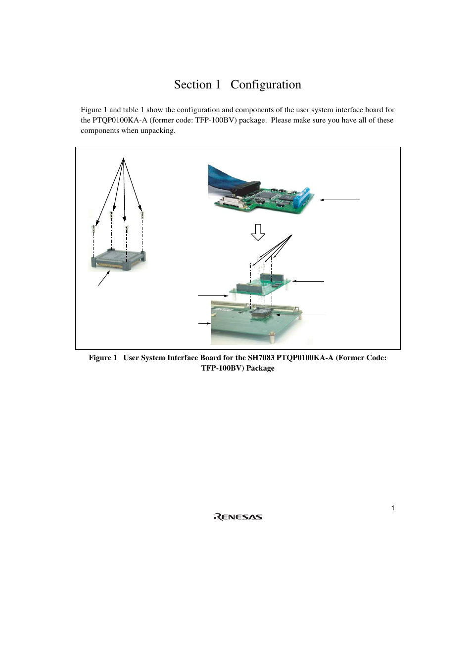 Section 1 configuration | Renesas SuperHTM Family SH7083 User Manual | Page 19 / 46