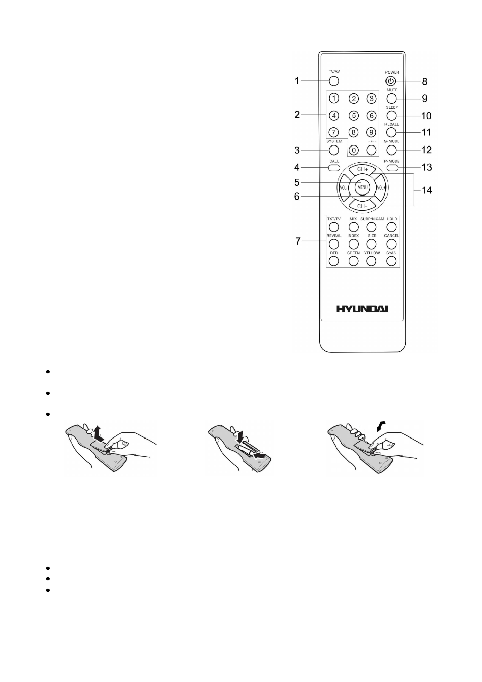 Remote control (rc) | Hyundai H-LCD2202 User Manual | Page 8 / 24