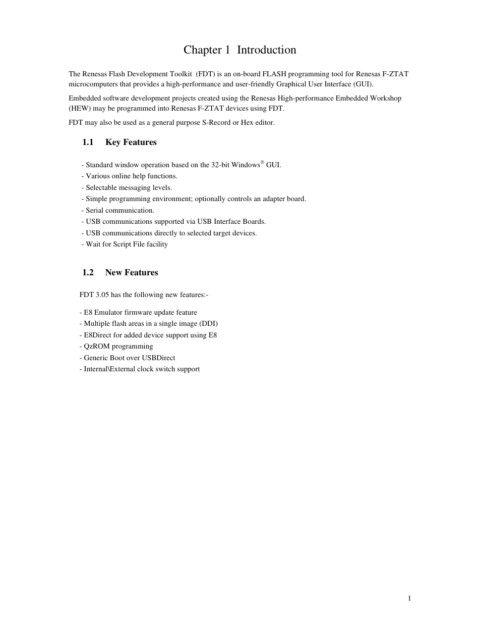 Chapter 1 introduction, 1 key features, 2 new features | Renesas Single-Chip Microcomputer M306NKT3 User Manual | Page 17 / 147