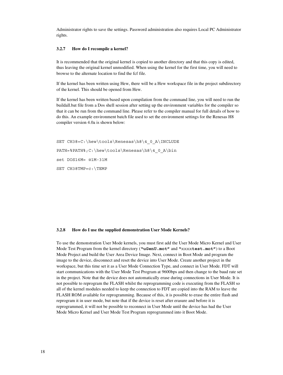 7 how do i recompile a kernel | Renesas Single-Chip Microcomputer M306NKT3 User Manual | Page 34 / 147