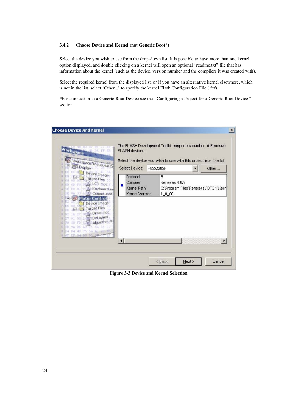2 choose device and kernel (not generic boot*) | Renesas Single-Chip Microcomputer M306NKT3 User Manual | Page 40 / 147