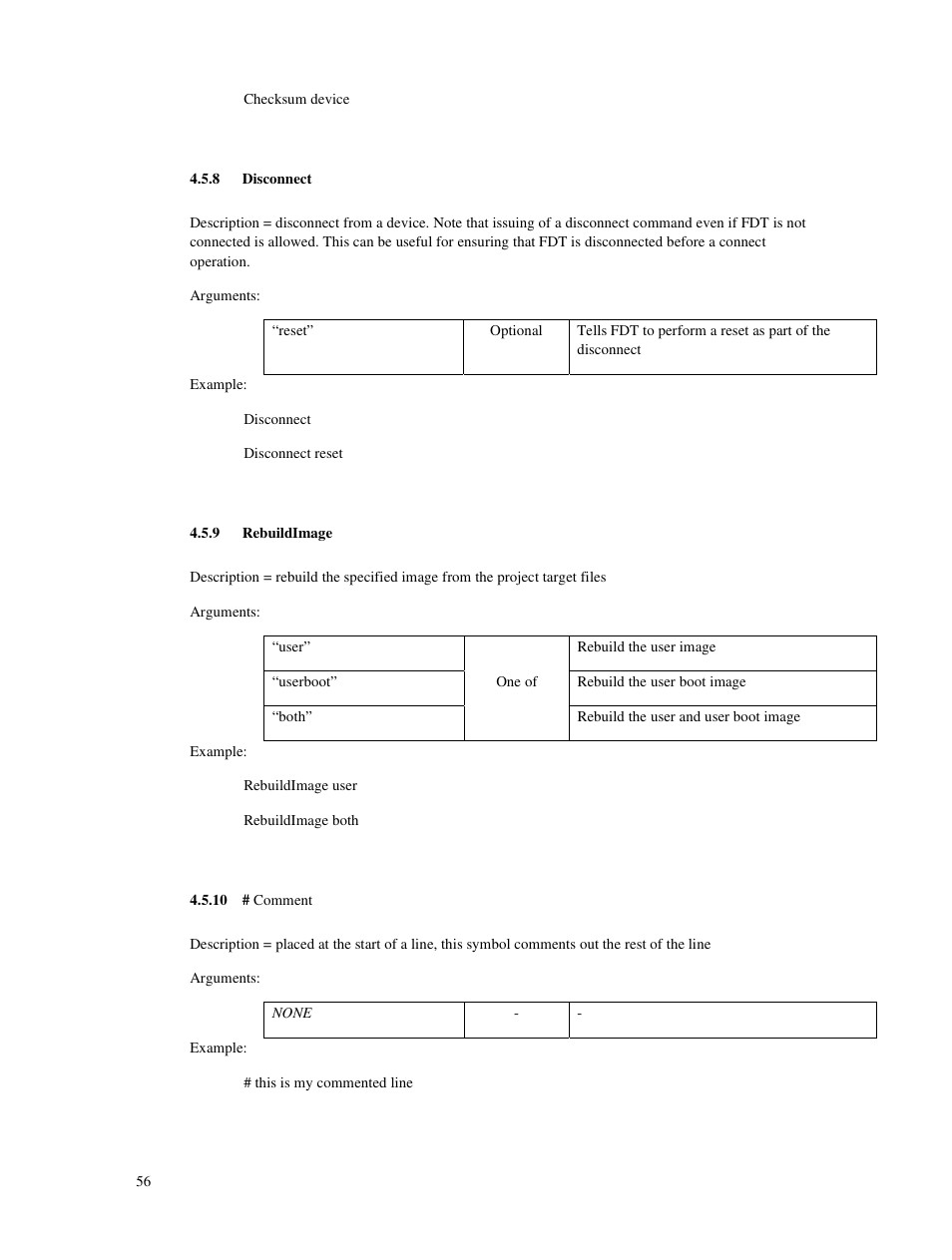 8 disconnect, 9 rebuildimage, 10 # comment | Renesas Single-Chip Microcomputer M306NKT3 User Manual | Page 72 / 147