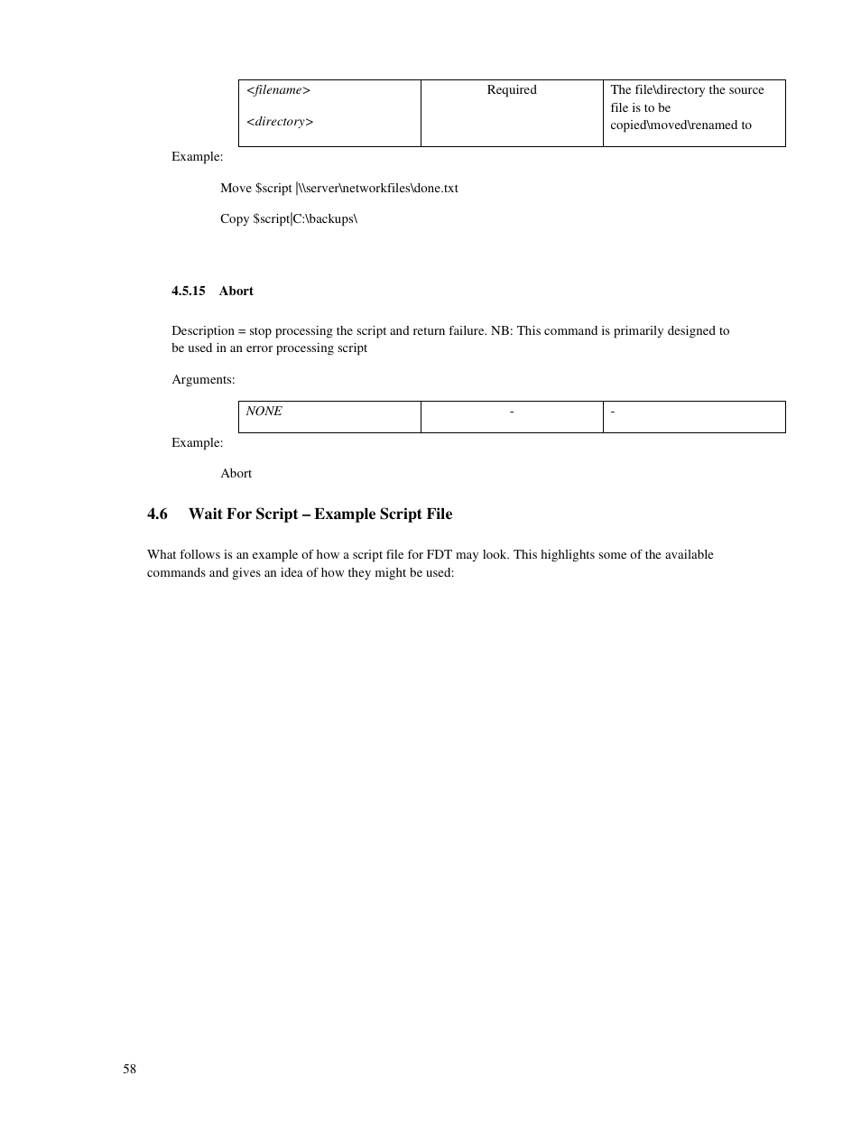 15 abort, 6 wait for script – example script file | Renesas Single-Chip Microcomputer M306NKT3 User Manual | Page 74 / 147