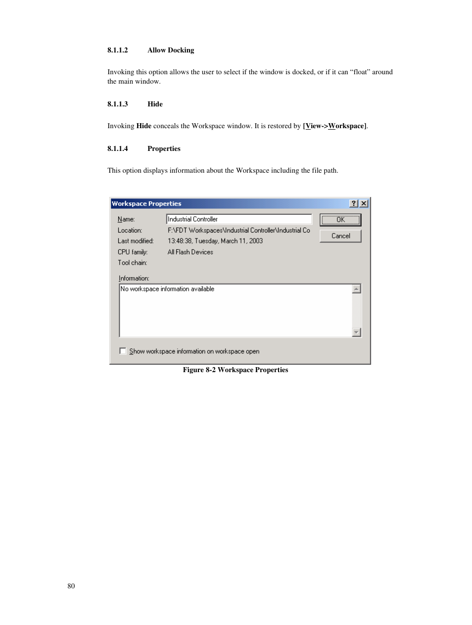 2 allow docking, 3 hide, 4 properties | Renesas Single-Chip Microcomputer M306NKT3 User Manual | Page 96 / 147