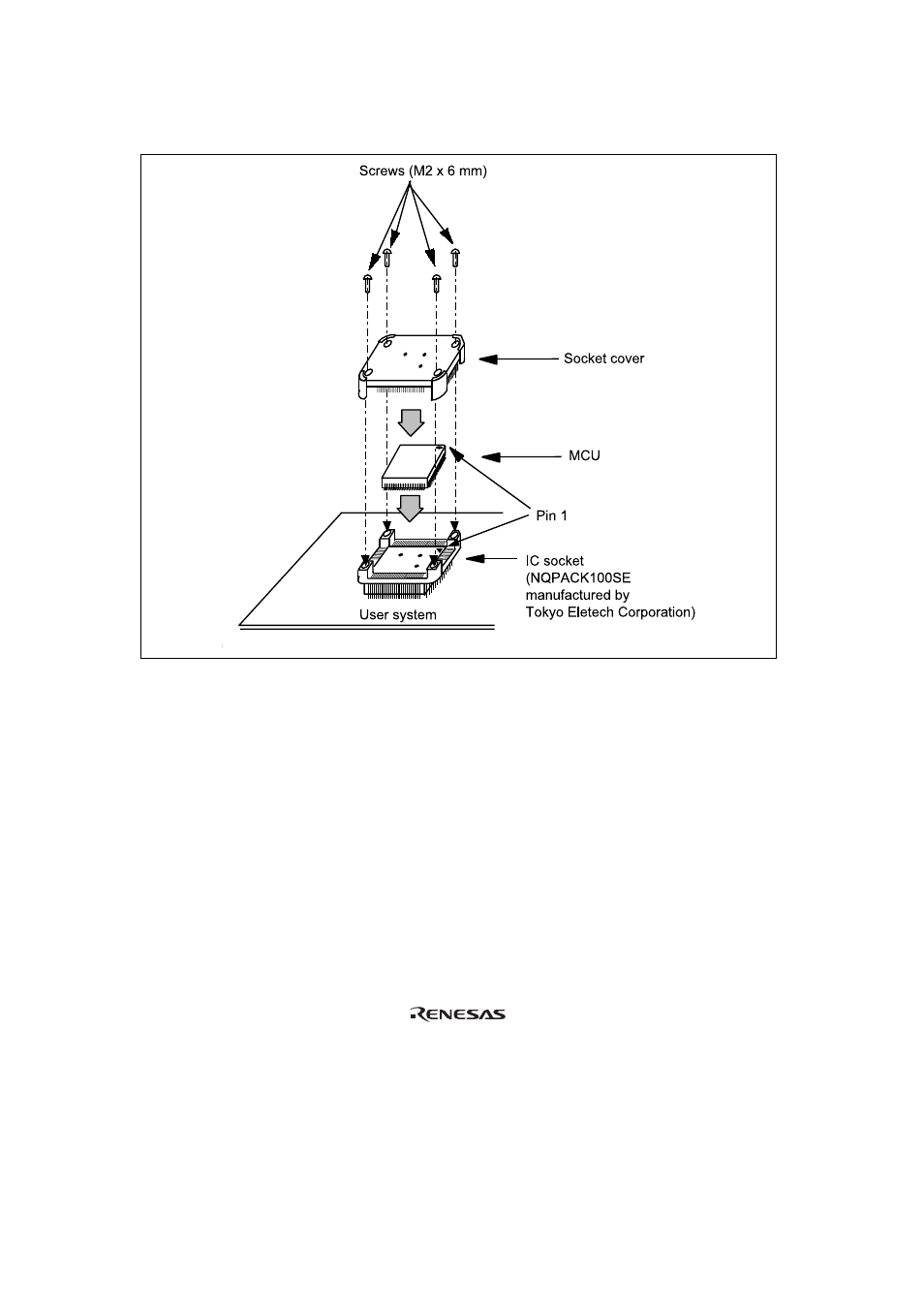 Figure 9 installing mcu to user system | Renesas H8/3937 Series User Manual | Page 18 / 21