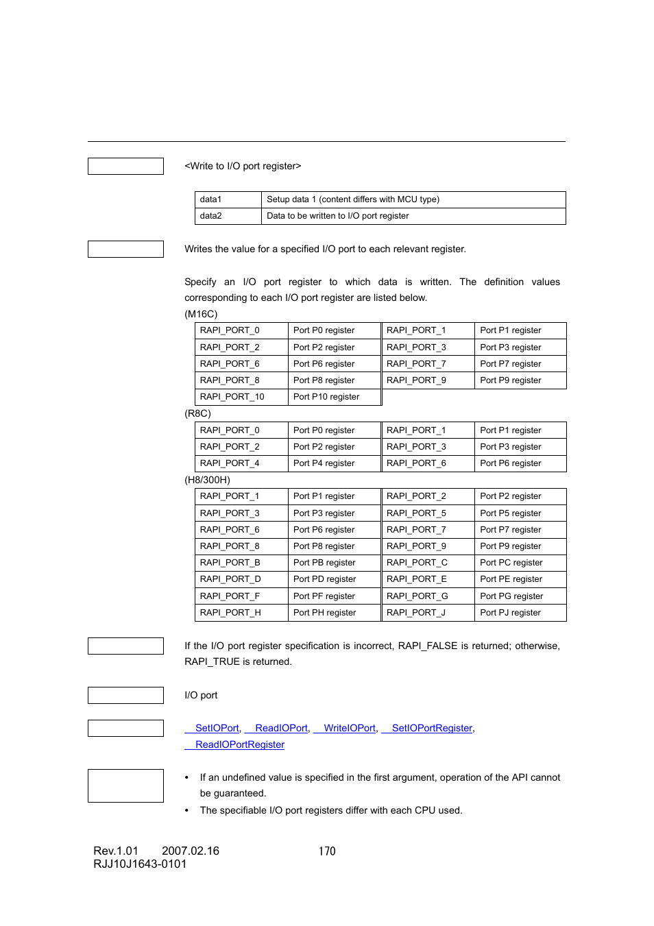 Renesas RJJ10J1643-0101 User Manual | Page 172 / 204