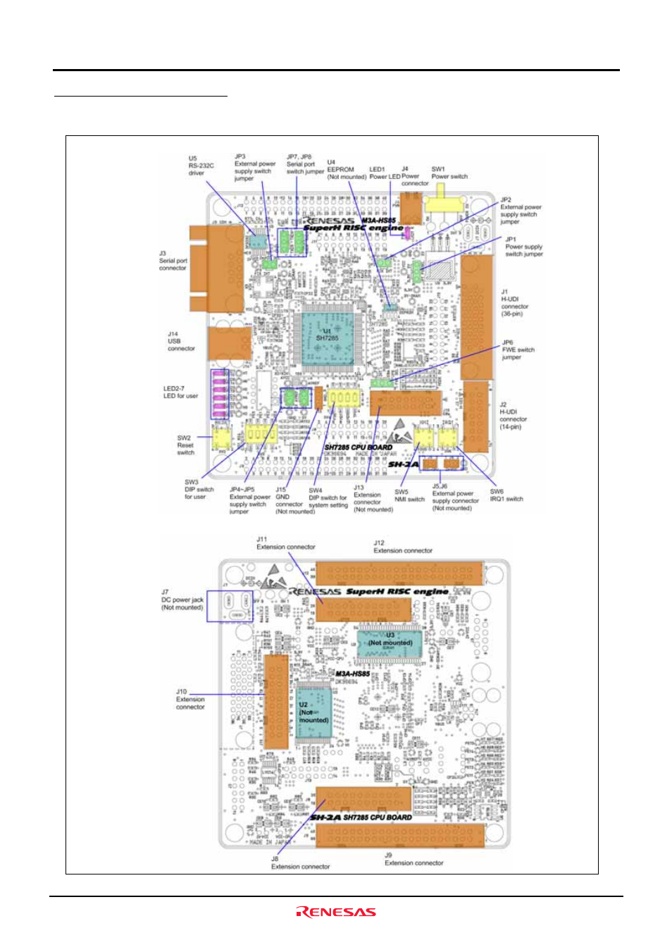 6 m3a-hs85 board overview | Renesas M3A-HS85 User Manual | Page 10 / 70