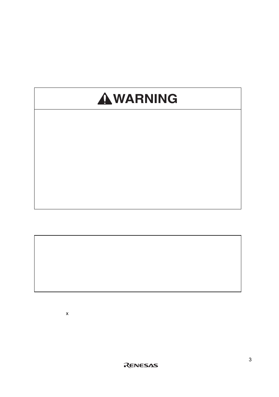 Warning, Caution | Renesas H8/36902 User Manual | Page 14 / 26