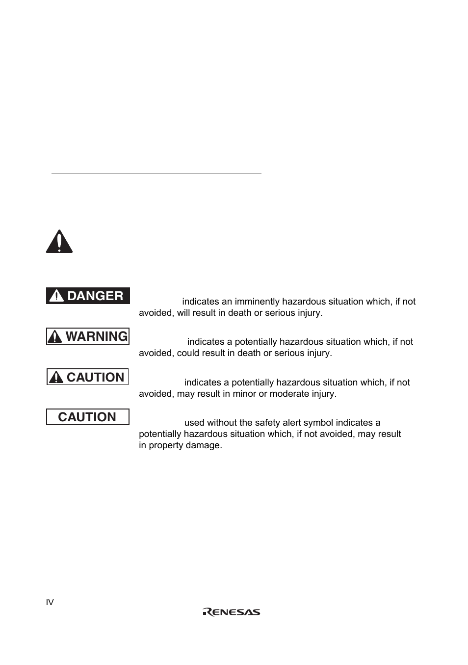 Safety page, Read first, Definition of signal words | Warning, Danger, Caution | Renesas H8/36902 User Manual | Page 8 / 26