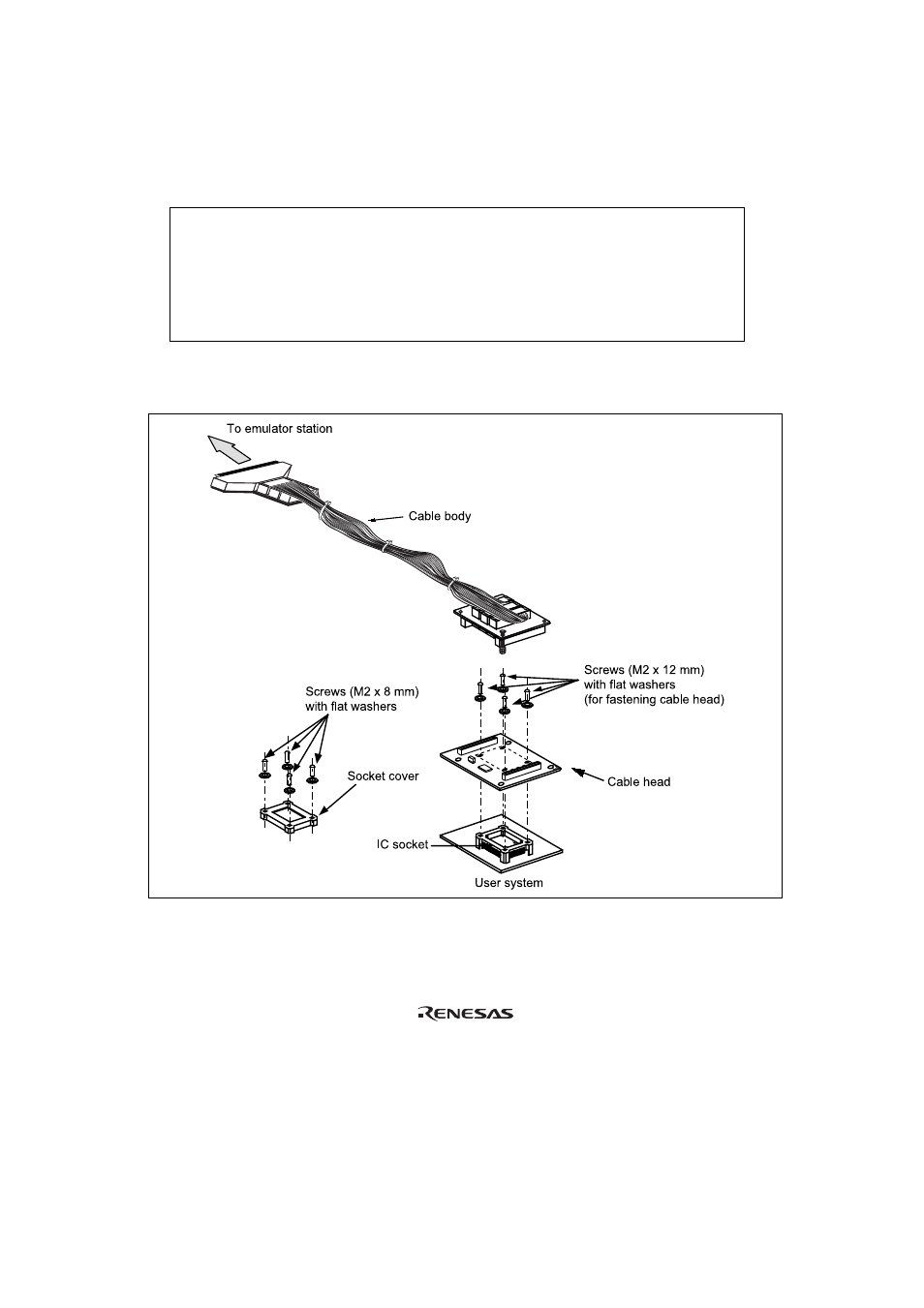 Section 1 configuration, Figure 1 hs3637ecn61h user system interface cable, Caution | Renesas TFP-80F User Manual | Page 7 / 22