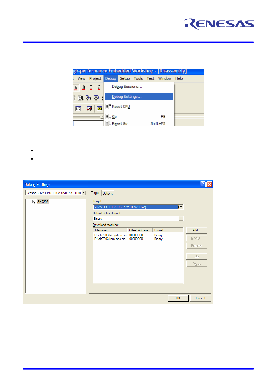 Setting the board initialisation script, Wow-sh7203 µclinux, User’s manual | Renesas Single-Chip Microcomputer SH7203 User Manual | Page 10 / 13