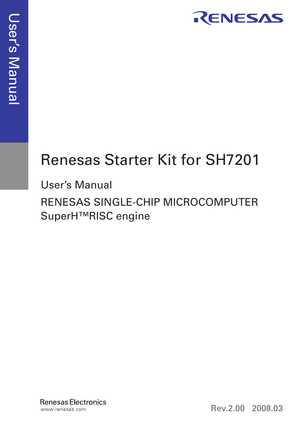 Renesas starter kit for sh7201 | Renesas SH7201 User Manual | Page 3 / 31