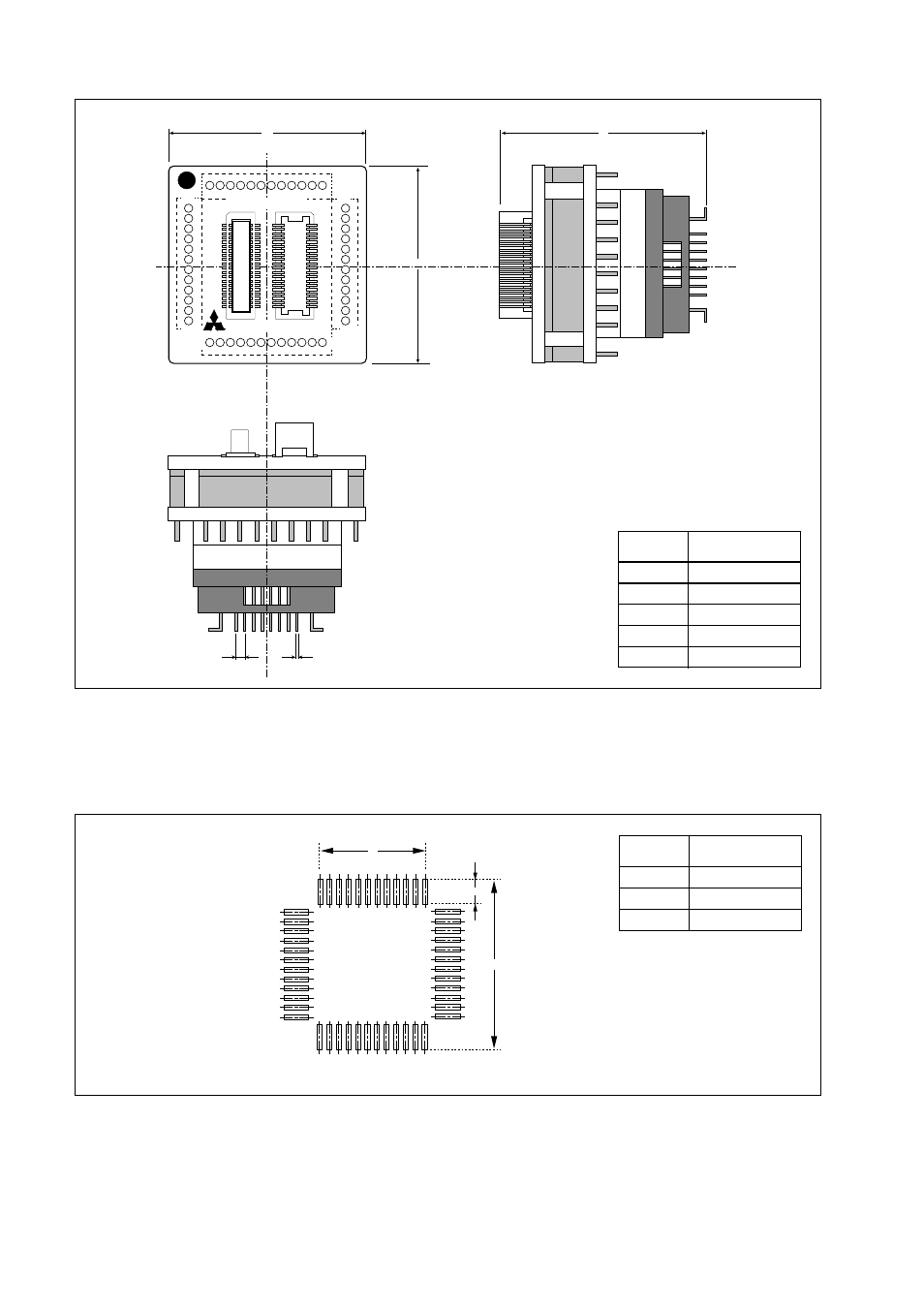 External dimensions of m37515t-ptc, Target foot pattern | Renesas M37515T-PTC User Manual | Page 5 / 6