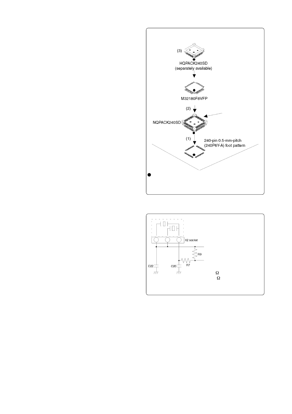 3 for board-mounted evaluation, Selecting a clock | Renesas Single-Chip Microcomputer M32180T2-PTC User Manual | Page 7 / 9