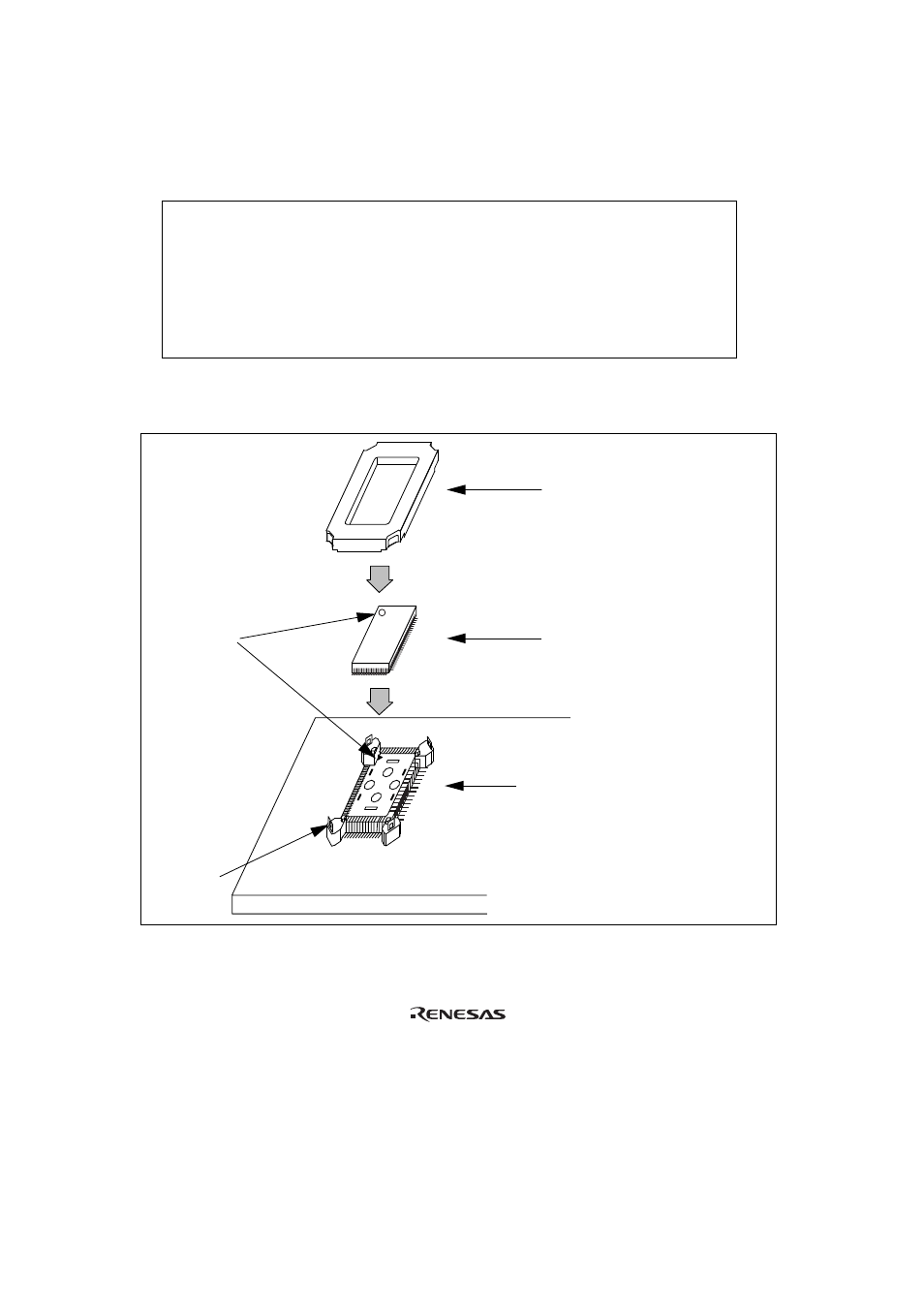 Section 3 installing the mcu to the user system, Figure 8 installing mcu to user system, Caution | Renesas H8S/2345 Series User Manual | Page 18 / 20