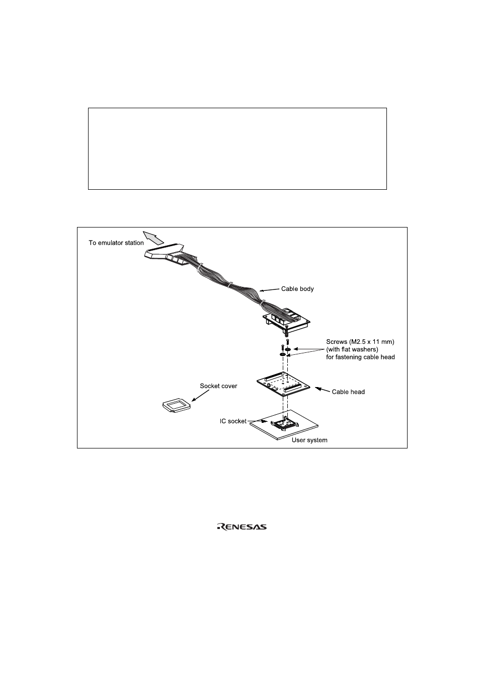 Section 1 configuration, Figure 1 hs2345ecf61h user system interface cable, Caution | Renesas H8S/2345 Series User Manual | Page 7 / 20