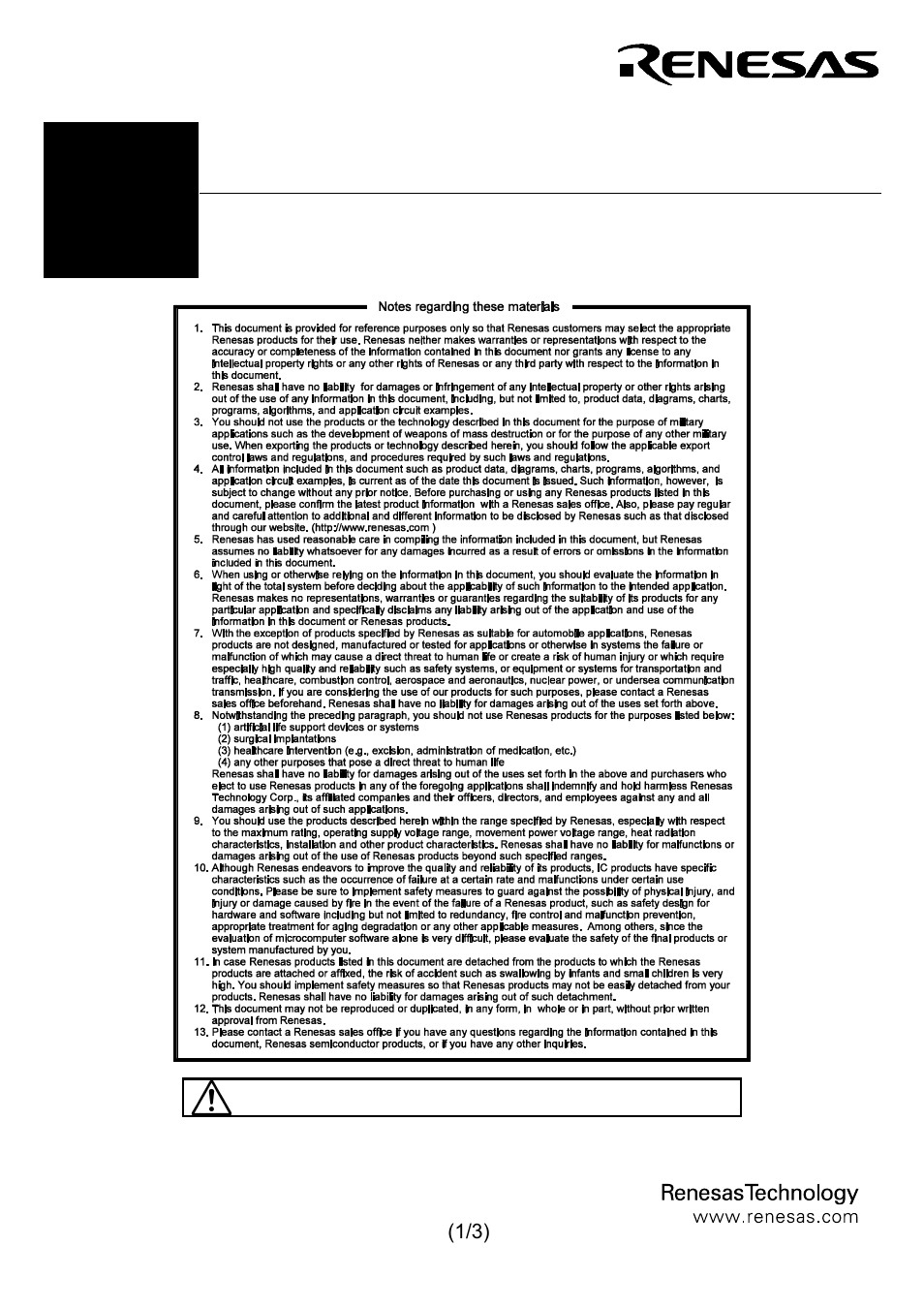 M3t-flx-dmy613, User’s manual | Renesas M3T-FLX-DMY613 User Manual | Page 3 / 5