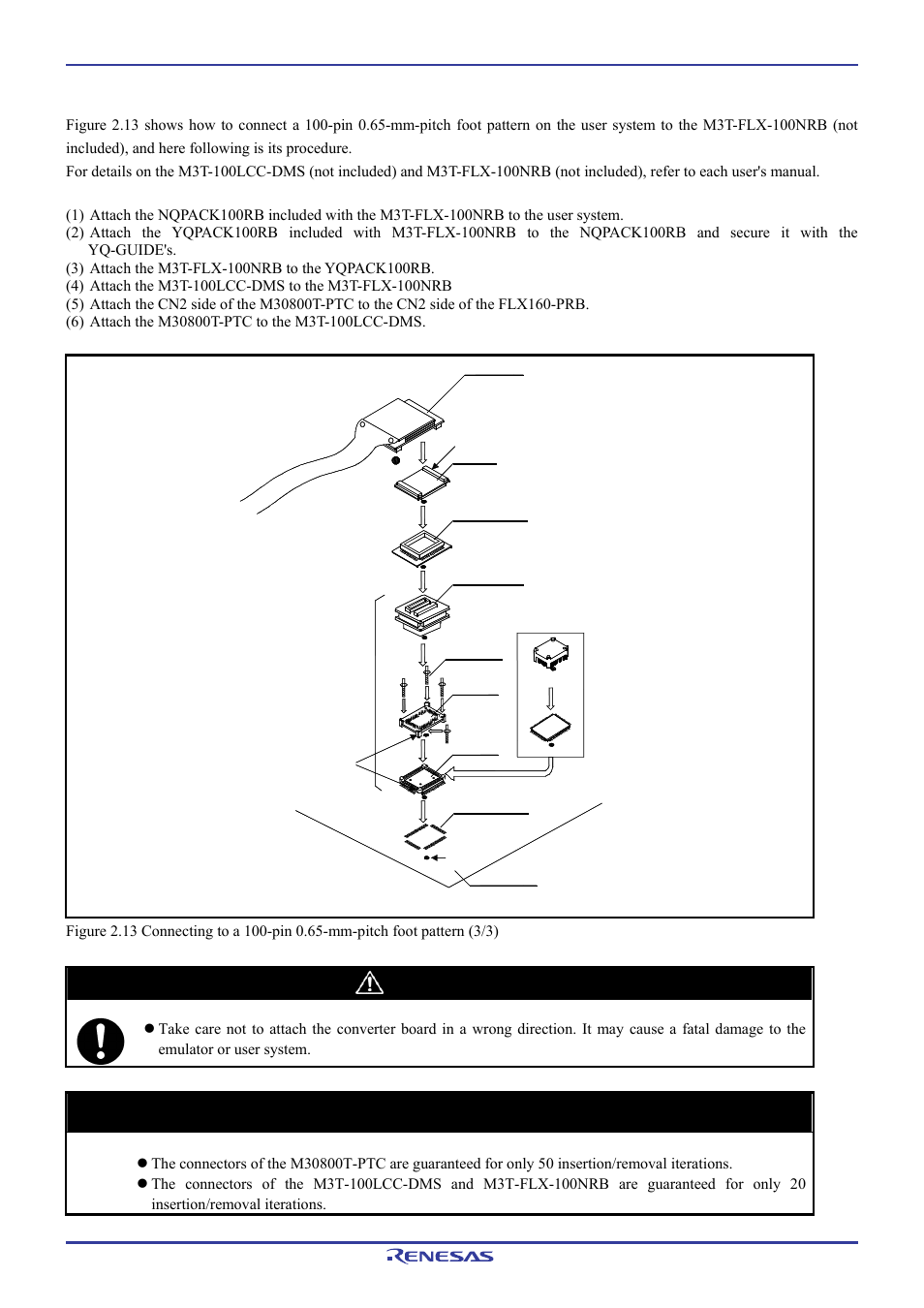Caution, Important | Renesas Emulation Pod M306H7T3-RPD-E User Manual | Page 37 / 90